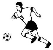 Soccer player dribbling cartoon