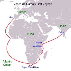 what route did vasco da gama discover