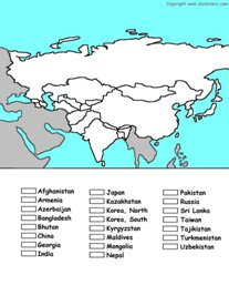 simple map of asia for kids