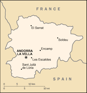 Country of Andorra Map