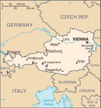 Country of Austria Map