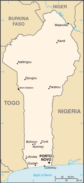 Country of Benin Map