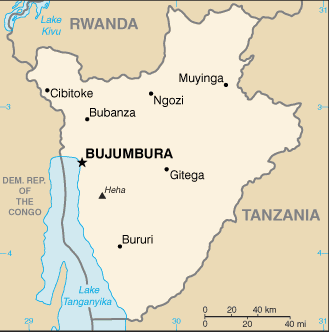 Country of Burundi Map