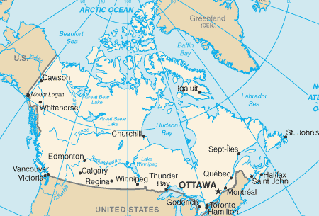 canadian shield map cities