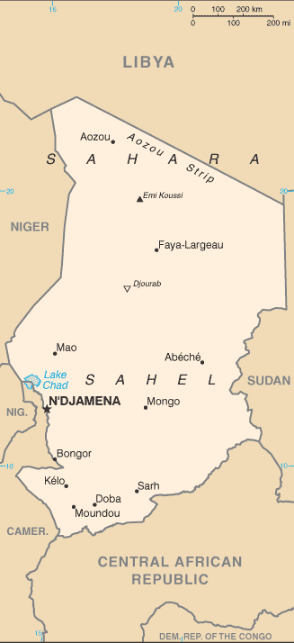 Country of Chad Map