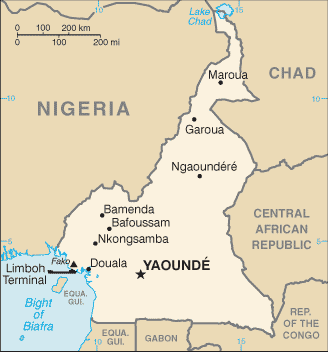Country of Cameroon Map