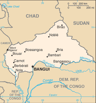 Country of Central African Republic Map