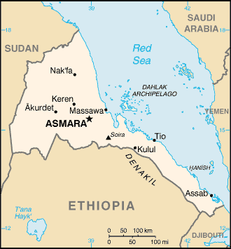 Country of Eritrea Map
