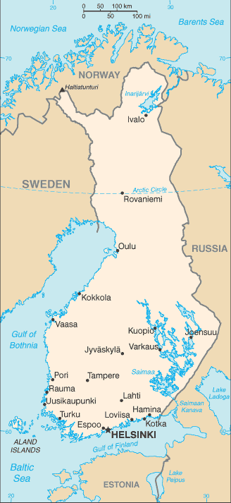 Country of Finland Map