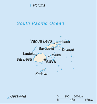 Country of Fiji Map