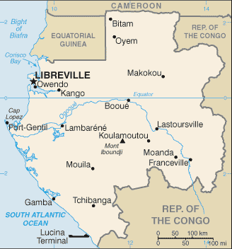 Country of Gabon Map