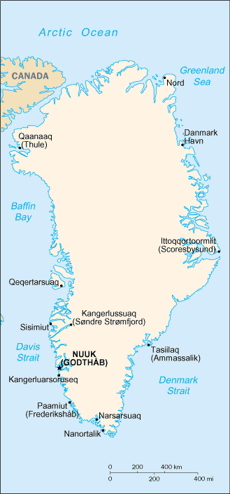 Country of Greenland Map