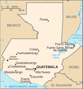 Country of Guatemala Map