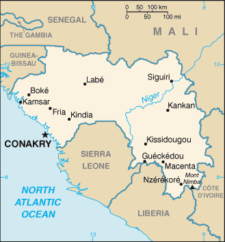Country of Guinea Map