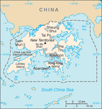 Country of Hong Kong Map
