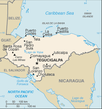 Country of Honduras Map