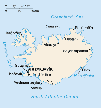 Country of Iceland Map