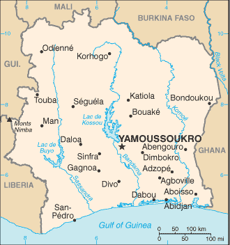Country of Cote_dIvoire Map