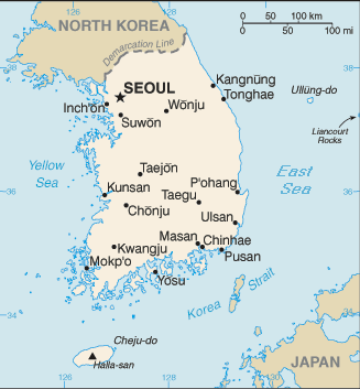 Country of Korea, South Map