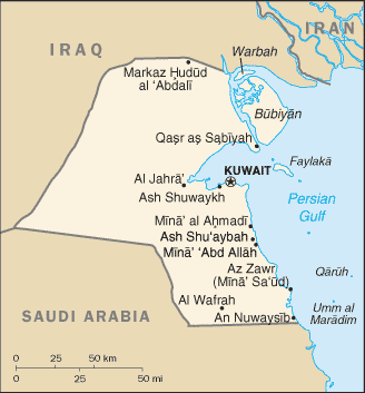 Country of Kuwait Map