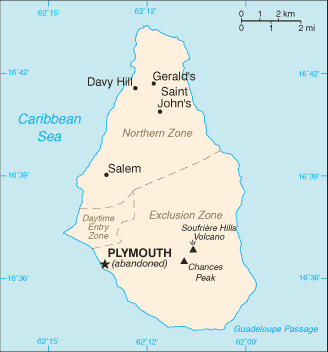 Country of Montserrat Map