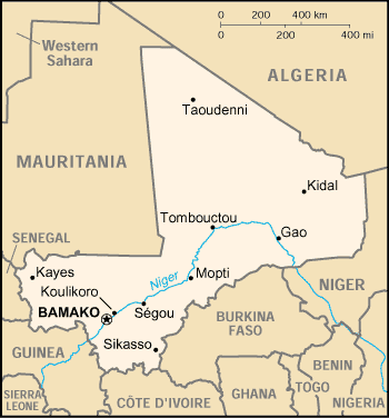 Country of Mali Map