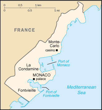 Country of Monaco Map