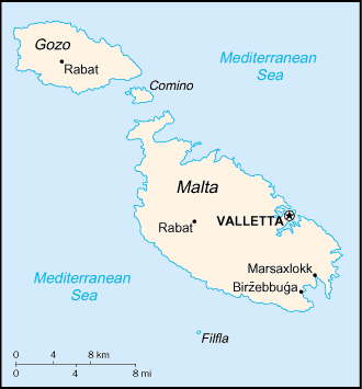 Country of Malta Map