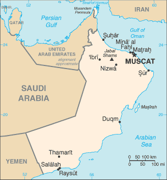 Country of Oman Map