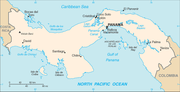 Country of Panama Map
