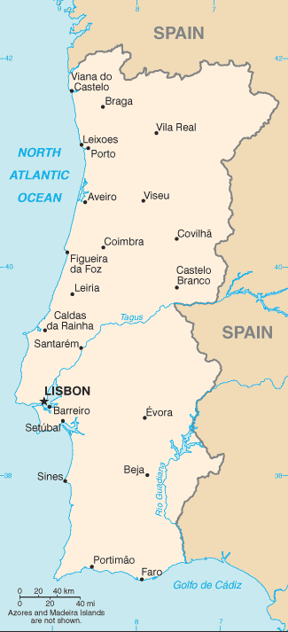 Country of Portugal Map