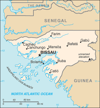 Country of Guinea-Bissau Map