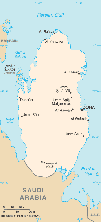 Country of Qatar Map