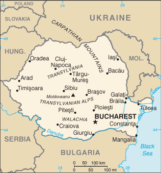 Country of Romania Map