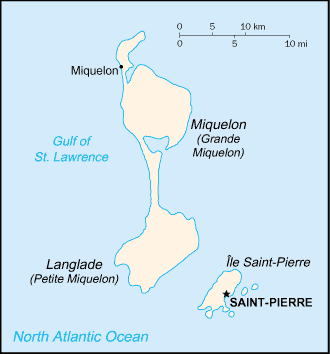 Country of Saint Pierre and Miquelon Map
