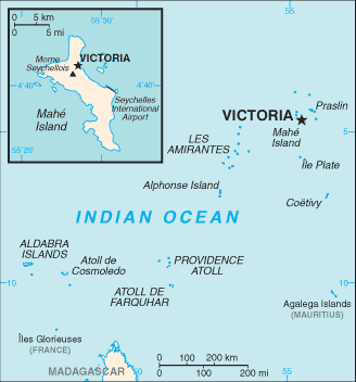 Country of Seychelles Map