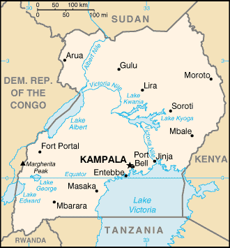 Country of Uganda Map