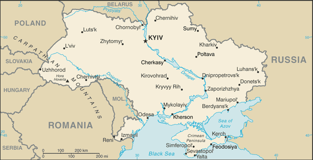 Country of Ukraine Map