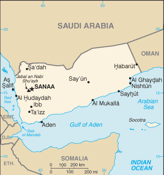 Country of Yemen Map