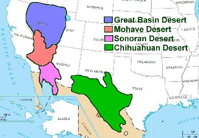 Map Of Deserts In The United States - Lynda Ronalda