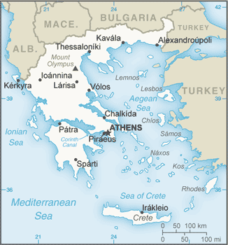 Geography Map Greece 